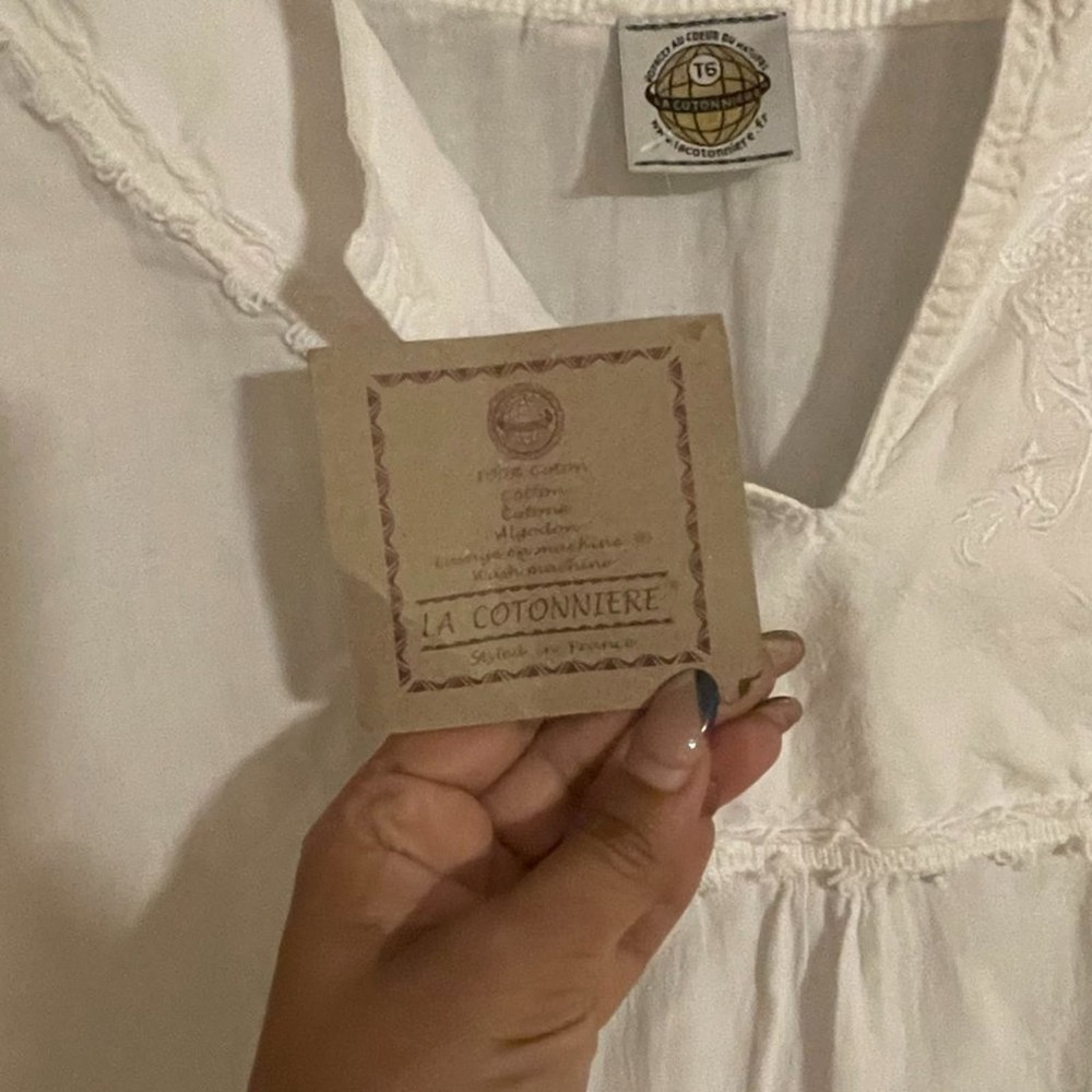La Cotonniere Women's White Embroidered Long Sleeve Dress 3XL - Picture 9 of 13